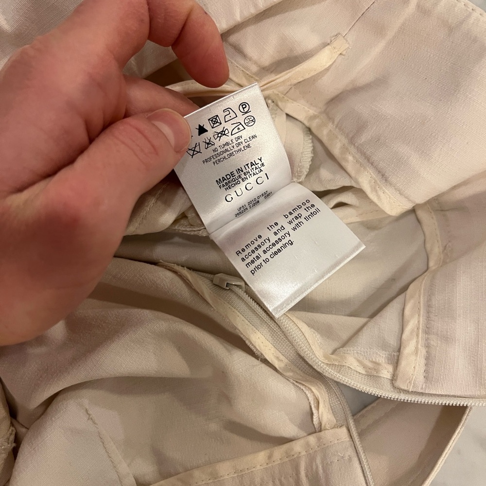 Gucci ivory/white belted bamboo skirt - Picture 6 of 13